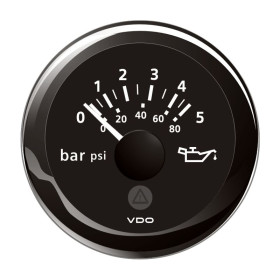 Manomètre pression d'huile moteur 5 bar /80 psi Ø 52 mm VDO Manomètre pression huile du moteur VDO Viewline 0-5 bar 10-184 Ohm | cadran noir