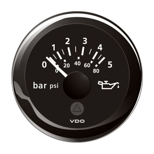 Manomètre pression huile du moteur VDO Viewline 0-5 bar 10-184 Ohm | cadran noir