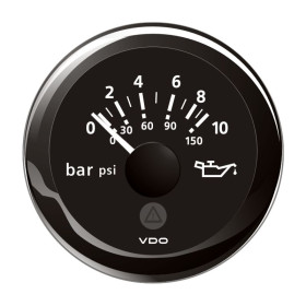 Manomètre pression d'huile moteur 10 bar /150 psi Ø 52 mm VDO Manomètre pression huile VDO Viewline 0-10 bar Ø 52 mm | Instrument de contrôle cadran blanc