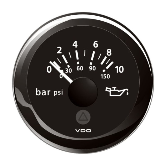 Manomètre pression huile VDO Viewline 0-10 bar Ø 52 mm | Instrument de contrôle cadran noir