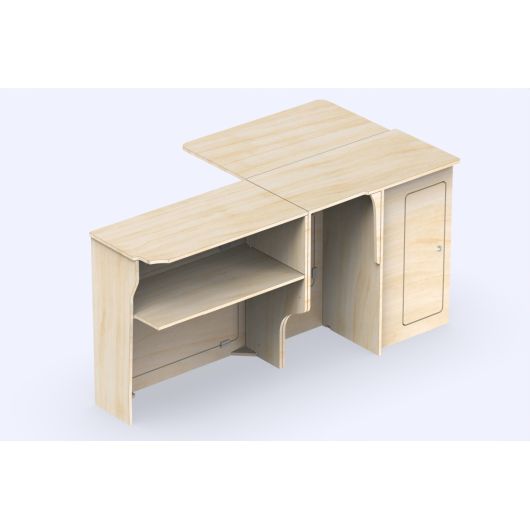 Meuble en bois latéral avec grande tablette A4V2 Jumpy Expert Simple Vans | Ameublement van aménagé