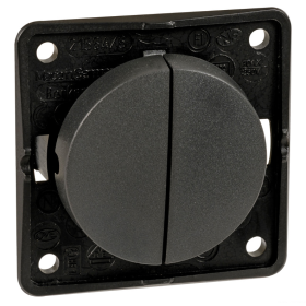 Interrupteur double 16A Noir Anthracite BERKER Interrupteur double 16A Noir Anthracite BERKER