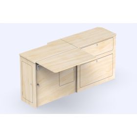 Meuble en bois latéral avec grande tablette A4V2 VW T5 / T6 Simple Vans | Ameublement van aménagé