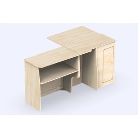 Meuble en bois latéral avec grande tablette A4V2 VW T5 / T6 Simple Vans | Ameublement van aménagé