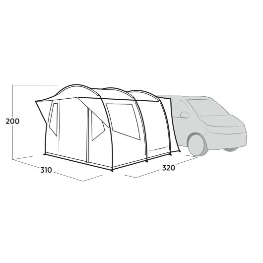Auvent latéral Reine EASY CAMP - schéma dimensions