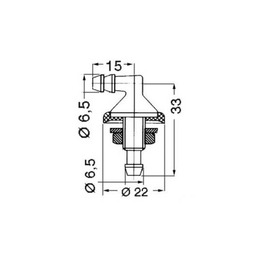 Passe-coque Osculati lave-vitres | Essuie-glace | Dimensions