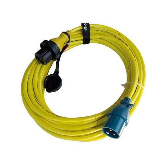 Câble de quai 10A de 15 m Ratio CEE vers MP16 | Prolongateur AC pour bateau et camping-car | Rallonge lové