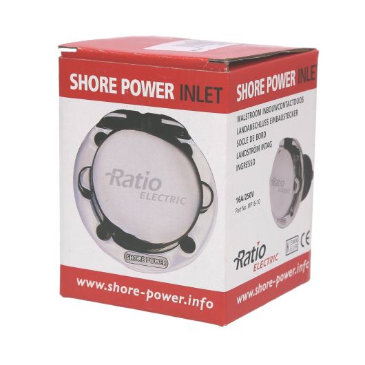 Prise de quai MP16-10 Ratio | prise inox 230V CEE pour bateau et camping-car | Packaging