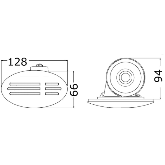 Avertisseur à encastrer escamotable Osculati de 112 dB | Avertisseur sonore | Dimensions