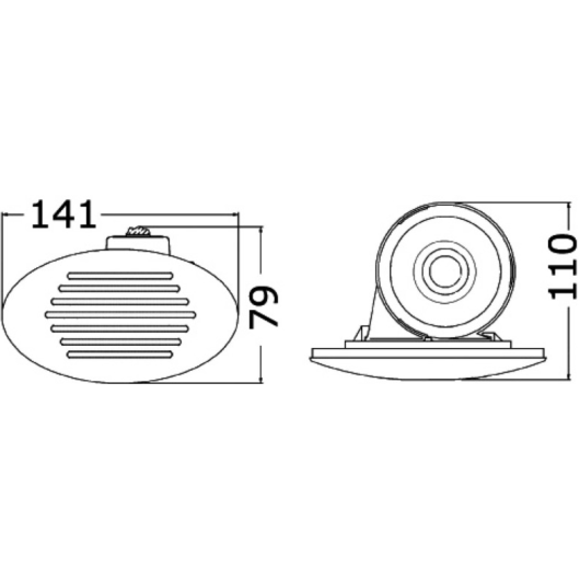 Avertisseur hélicoïdal Osculati à encastrer escamotable 112 dB | Avertisseur sonore | Dimensions
