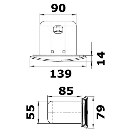 Avertisseur Sound Osculati 105 dB Oblong de 12 V | Avertisseur sonore | Dimensions