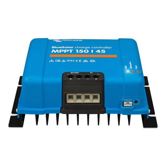 Bluesolar Victron Energy 150/45 - Régulateur de charge solaire 12/24 V pour van, fourgon et bateau - profil arrière