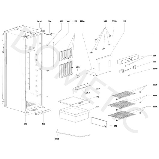 Pièces détachées frigo Dometic RML10.4G – boîtier