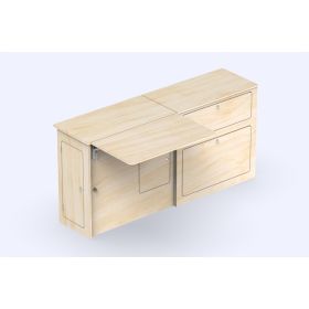 Meuble latéral grande table L1 A4V2 | Adaptable - SIMPLE VANS Meuble en bois latéral avec grande tablette A4V2 Universel Simple Vans | Ameublement van aménagé