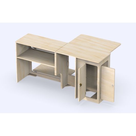 Meuble en bois latéral avec grande tablette A4V2 Universel Simple Vans | Ameublement van aménagé