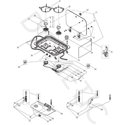 Pièces détachées plan de cuisson CE99-ZF - DOMETIC