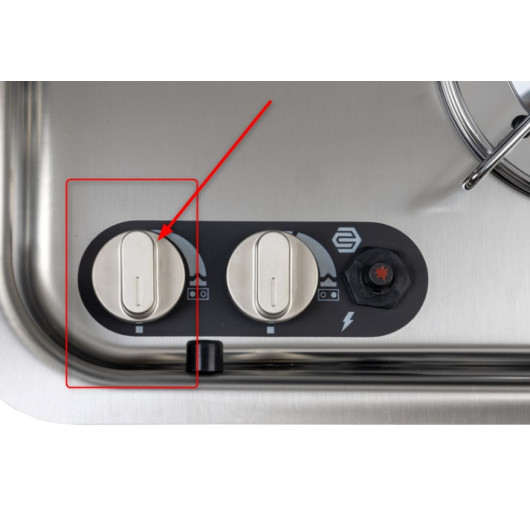 Bouton réglage gaz Carbest ASO gris – Bouton plan de cuisson camping-car et van