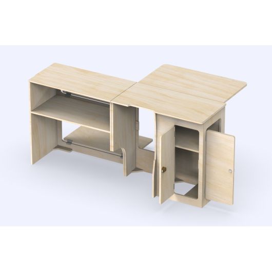 Meuble en bois latéral avec grande tablette A4V2 Trafic 3 Simple Vans | Ameublement van aménagé