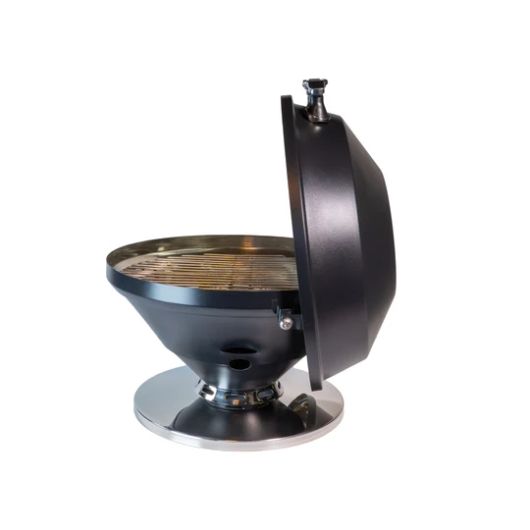 Barbecue portable rond Magma Beach Fire Graphite | Barbecue au gaz pour van et camping-car | Vue de côté