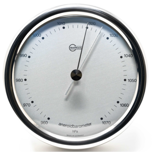 Baromètre Barigo inox poli cadran blanc Orion | Baromètre, thermomètre & hygromètre | De face