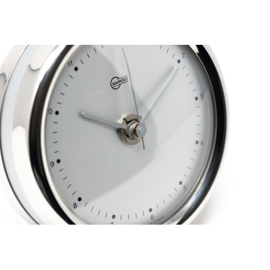 Horloge BARIGO en inox poli avec cadran blanc Orion | Pendule & horloge | Aiguille