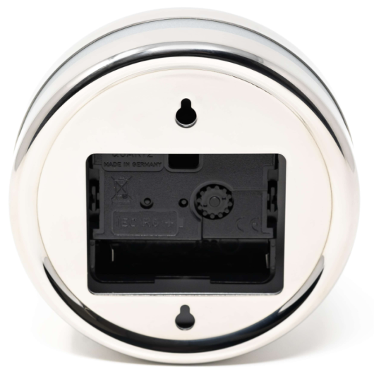 Horloge BARIGO en inox poli avec cadran blanc Orion | Pendule & horloge | À pile
