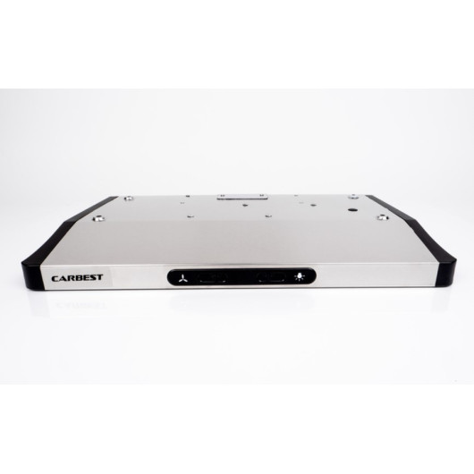 Hotte aspirante 12V inox Carbest - extraction, avec éclairage LED pour camping-car et caravane - vue du dessus