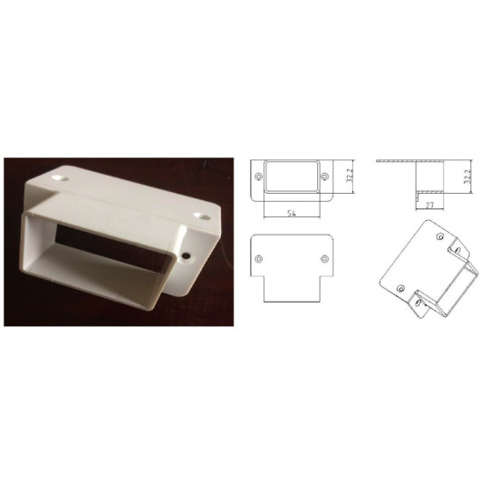 Hotte aspirante 12V inox Carbest - extraction pour camping-car et caravane - bouche d'extraction + schéma dimensions