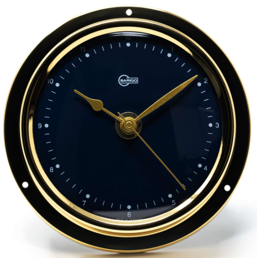 Horloge au quartz Barigo Regatta en laiton poli cadran bleu | Horloge & Pendule | De face