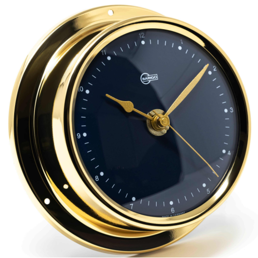 Gamme Regatta Barigo avec cadran bleu en laiton poli | Horloge, baromètre et hygromètre | Horloge
