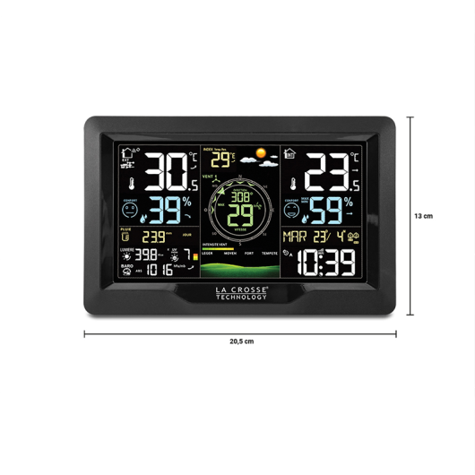 Station météo professionnelle La Crosse avec WiFi et capteur 5-en-1 | Station météo | Dimensions