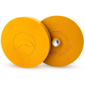 Disque gomme pour retrait d'adhésifs et résidus de colle CarSystem - camping-car, van et bateau - vue face et arrière