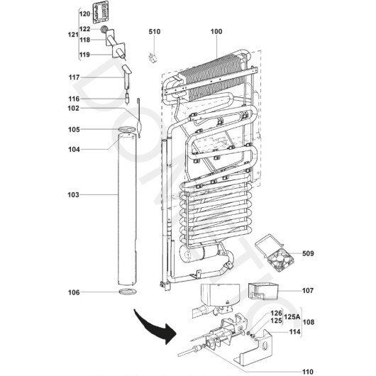 Pièce détachée frigo trimixte camping-car Dometic RMD 8505 - générateur de froid