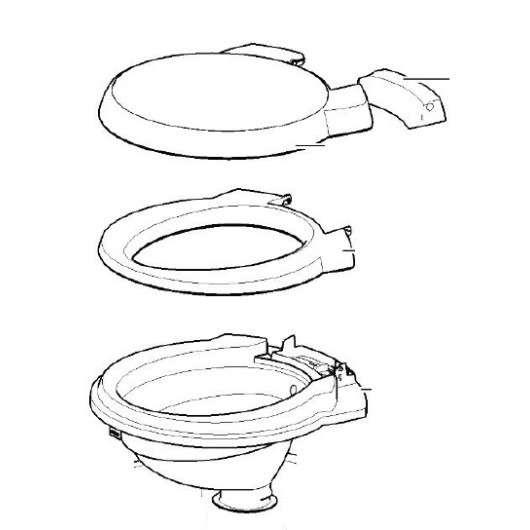 Bloc cuvette complet pour WC cassette Thetford C250 camping-car et caravane