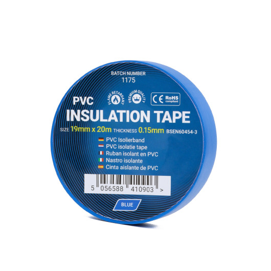 Ruban isolant bleu C Tie 19 mm x 20 m | Adhésif diélectrique pour isolation des circuits 12/24 V