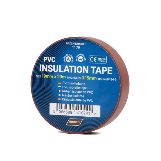 Ruban isolant marron C Tie 19 mm x 20 m | Adhésif diélectrique pour isolation des circuits 12/24 V