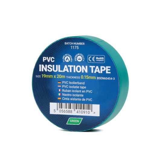 Ruban isolant vert C Tie 19 mm x 20 m | Adhésif diélectrique pour isolation des circuits 12/24 V