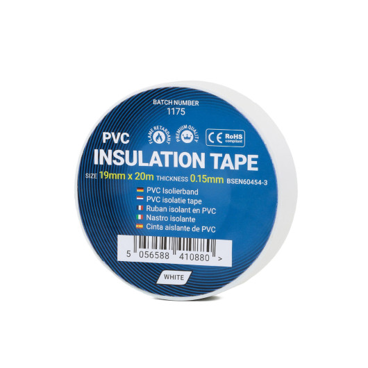Ruban isolant blanc C Tie 19 mm x 20 m | Adhésif diélectrique pour isolation des circuits 12/24 V