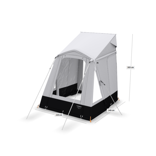 Leggera Air DOMETIC 220 S - auvent latéral pour camping-car et fourgon aménagé | schéma avec dimensions, vue gauche