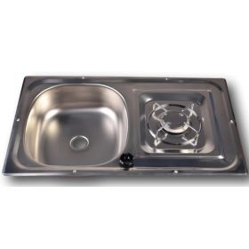 Combiné évier gaz 1 feu Suter 600 x 350 mm - Évier et plaque de cuisson pour van aménagé