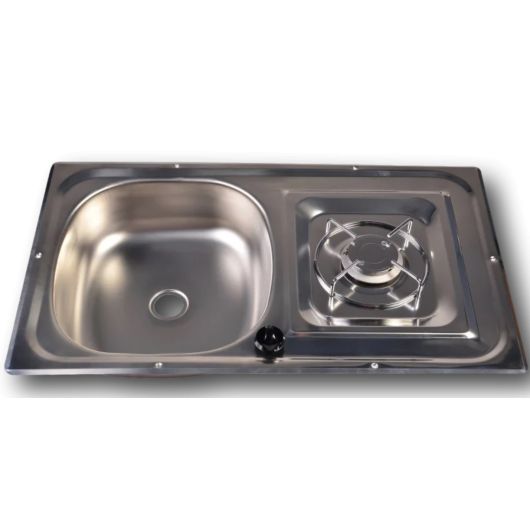 Combiné évier gaz 1 feu Suter 600 x 350 mm - Évier et plaque de cuisson pour van aménagé