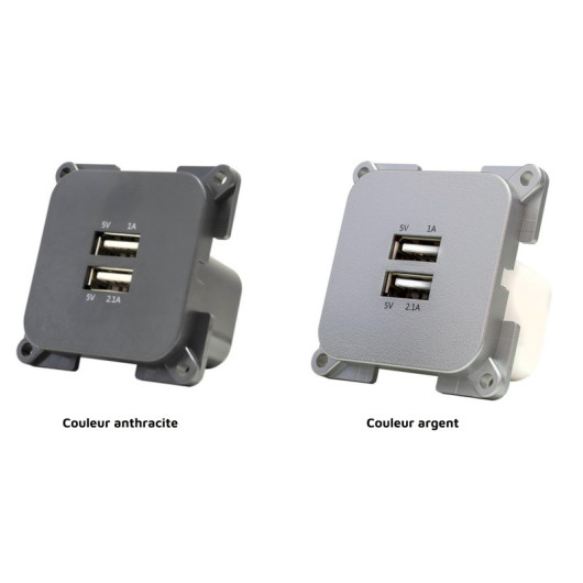 Double prise USB-A Opal C-Line HABA | avec cadre de finition finitions
