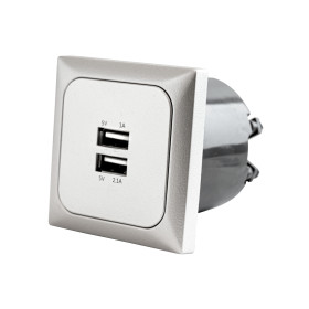Double prise USB-A Opal C-Line HABA | avec cadre de finition couleur anthracite