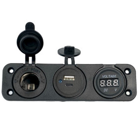 Voltmètre + allume-cigare + double USB Type A+C Osculati | Prise & rallonge 12V  |  Capuchons
