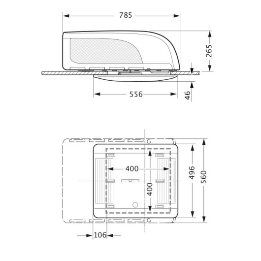 Kit climatisation de toit Aventa Compact Plus TRUMA dimensions