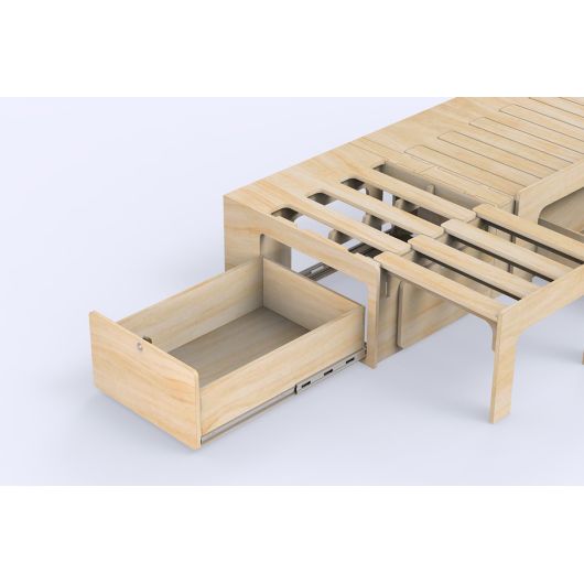Tiroir de rangements arrière pour lit peigne B120 &amp; B4  Simple Vans | Ameublement van aménagé