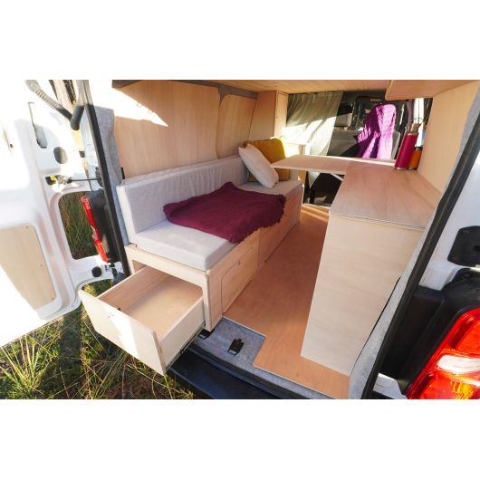 Tiroir de rangement arrière pour lit peigne 130 cm Simple Vans | Ameublement van aménagé