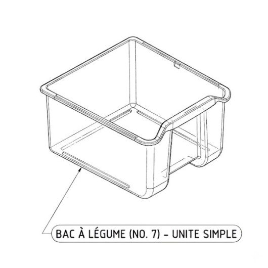 Pièce détachée Vitrifrigo : bac à légumes C130 et C115i pour réfrigérateur 12/24 V