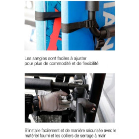 R-Wave Lippert pour R-Bike Carrier | Porte-surf et canoë pour fourgon aménagé - photo d'ambiance derrière un van zommée