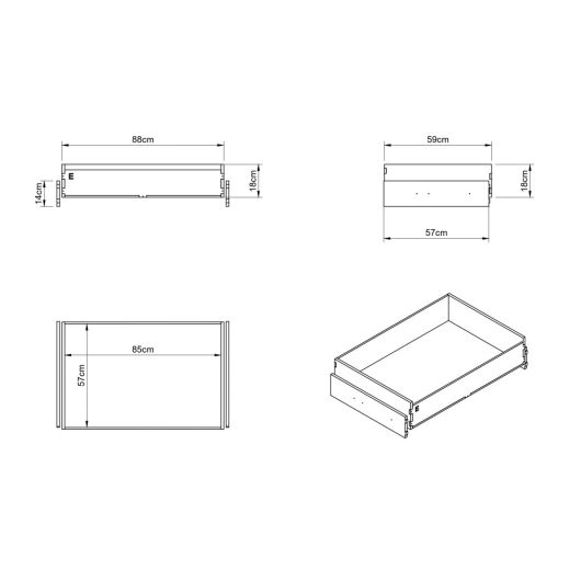 Tiroir latéral intérieur pour lit peigne 120 & 112 cm V2 SIMPLE VANS